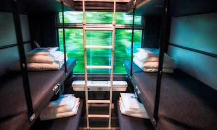 Thello Train sleeping area on the Paris to Venice route