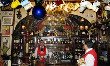 View inside of the Pavilhao Chines bar in Lisbon